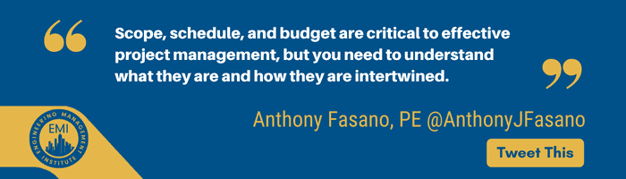 Project Management Triangle - Tweet for Anthony Fasano